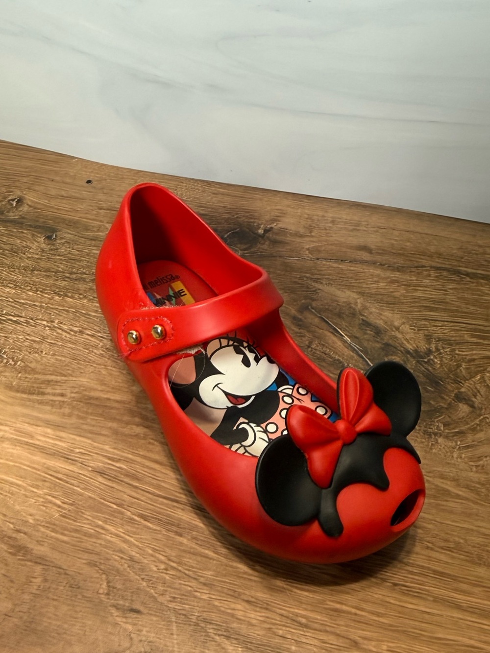 Mini Melissa Disney Minnie Mouse Mary Jane Shoe Kids Size 7 Right Shoe Only Red